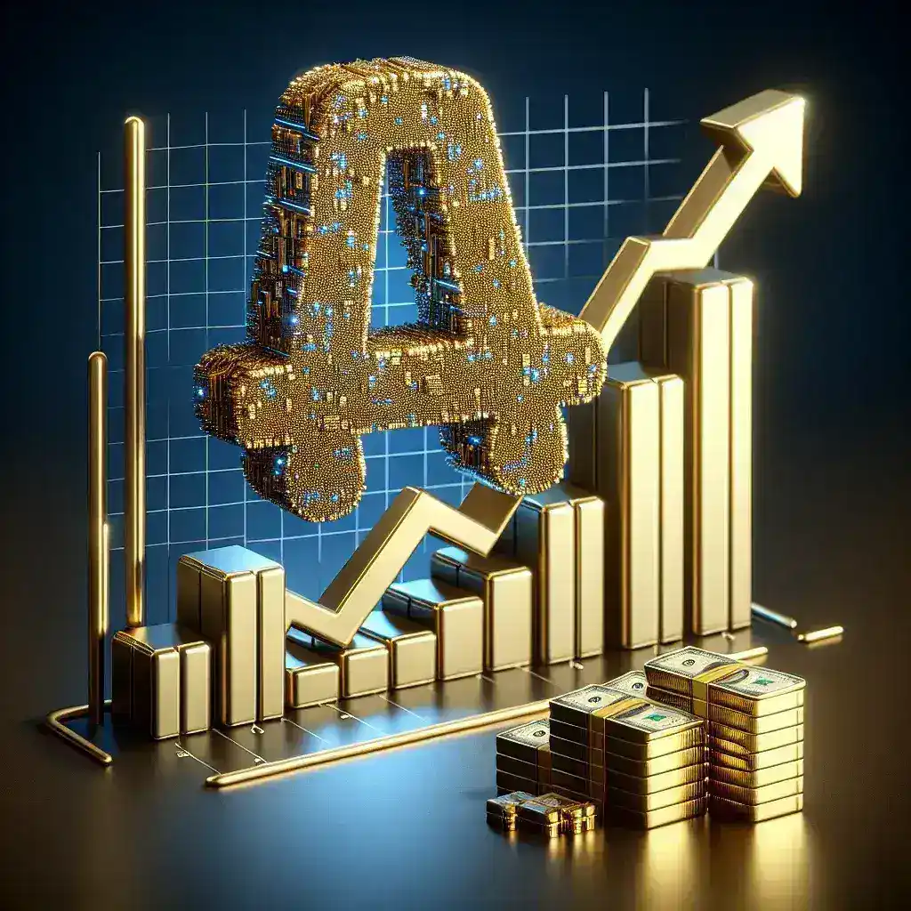 "Graph illustrating revenue growth trends of AI-forward companies, highlighting survey findings on doubled revenue increases compared to non-AI businesses."