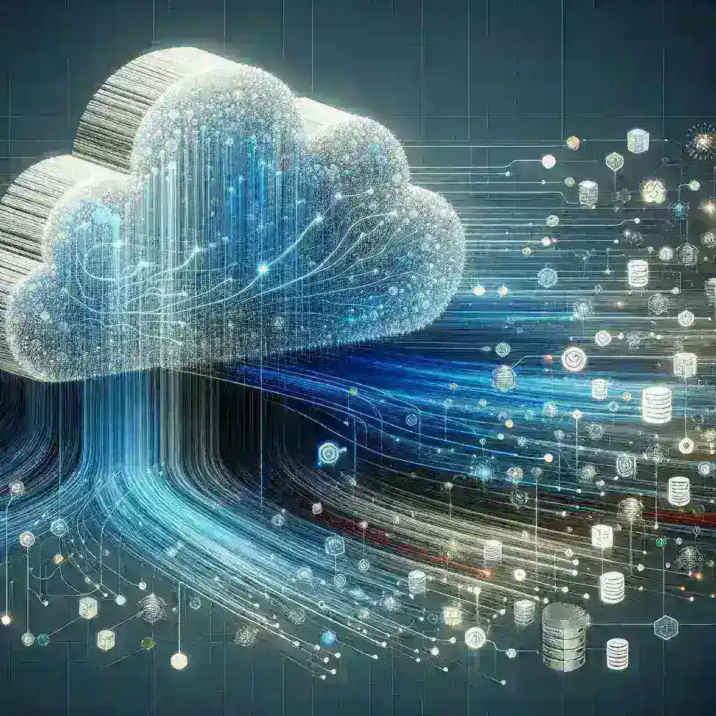 "Illustration of serverless architecture enhancing cloud computing accessibility and scalability, showcasing interconnected cloud services and flexible deployment options."