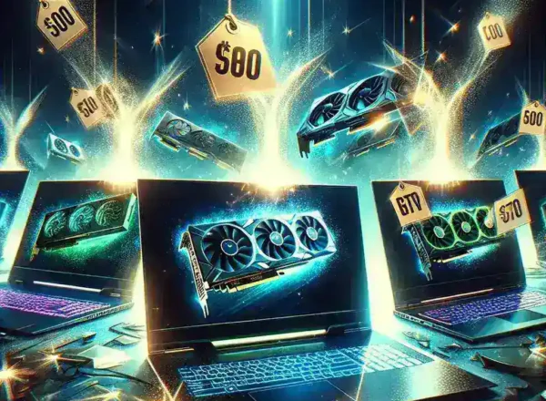 "RTX 5080 gaming laptop on sale with unbeatable clearance deals up to $700 off, showcasing advanced gaming performance and sleek design."