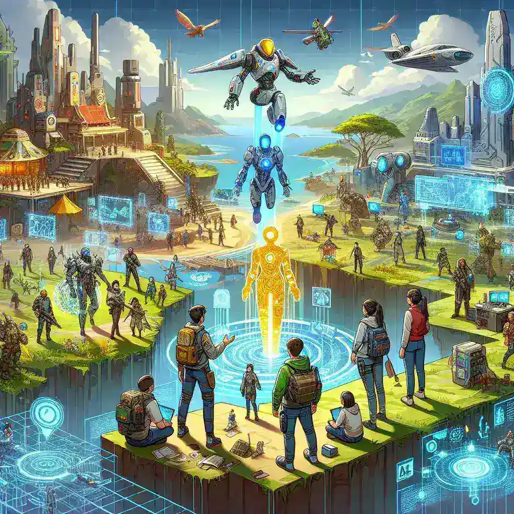 "Fortnite character engaging in conversation with an AI-driven dialogue system in Epic Games' new story mode update."